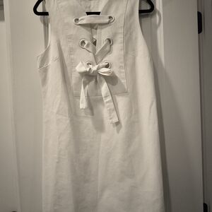 Chic White Lace-Up Mini Dress